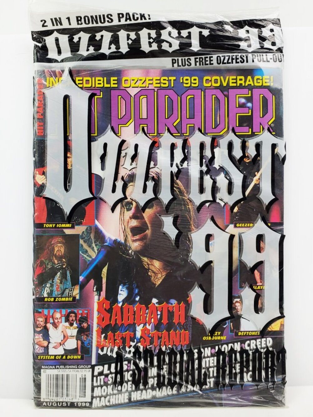 Hit Parader Ozzfest 1999 Magazine Vintage 90s Ozzy Osbourne Sabbath Sealed